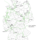 Deutschlandkarte die das bisherige und geplante Wasserstoff-Kernnetz anzeigt